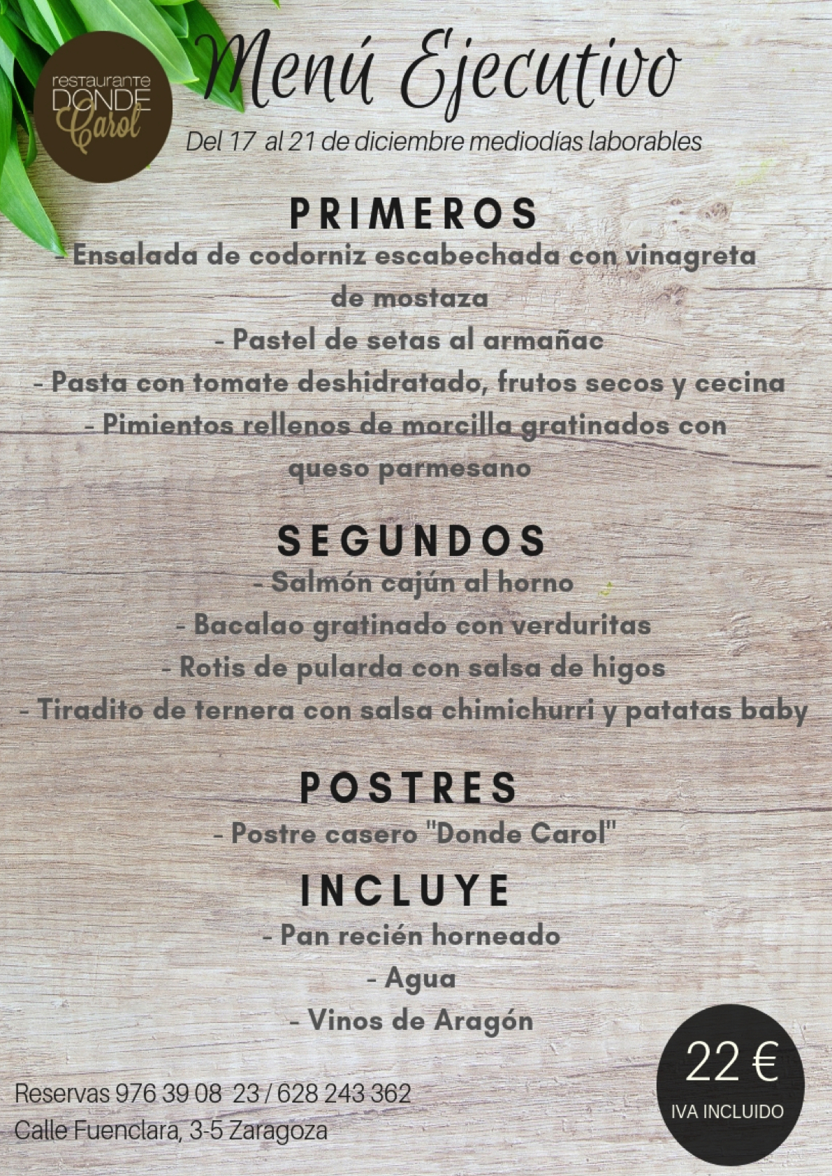 Menú de la semana — El Poblet